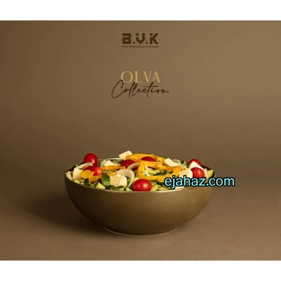 کاسه سالاد سرامیکی استون ور بی وی کی سبز زیتونی گرانیتی