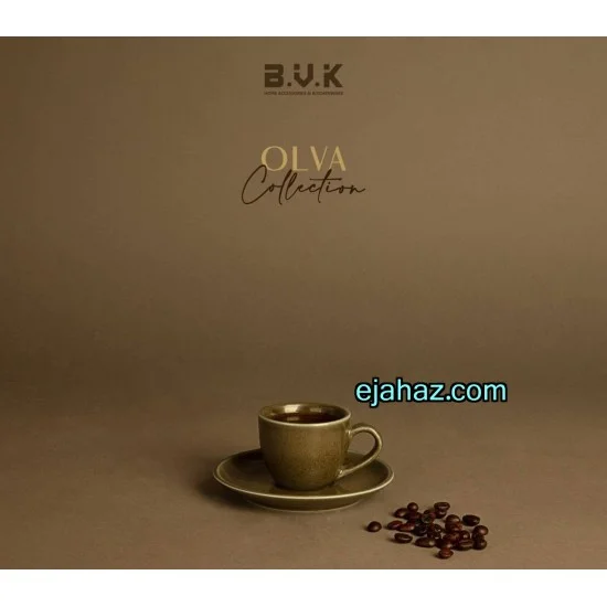 فنجان قهوه خوری سرامیکی بی وی کی سبز زیتونی گرانیتی 1 عددی