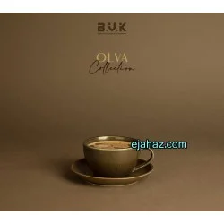 فنجان چای خوری سرامیکی بی وی کی سبز زیتونی گرانیتی 1 عددی