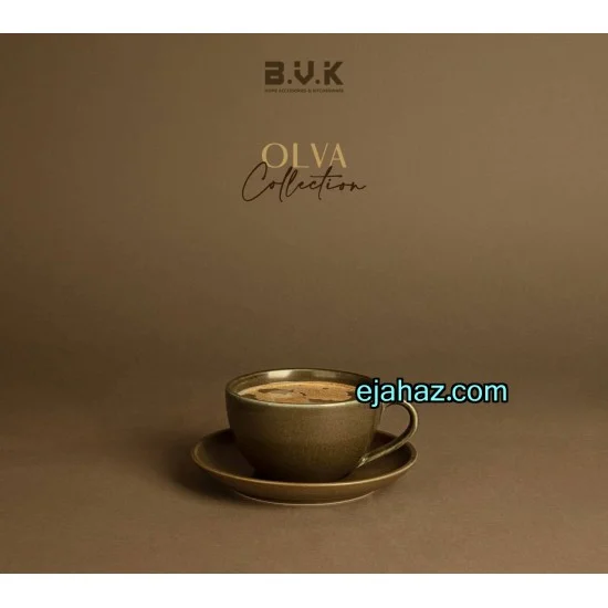 فنجان چای خوری سرامیکی بی وی کی سبز زیتونی گرانیتی 1 عددی
