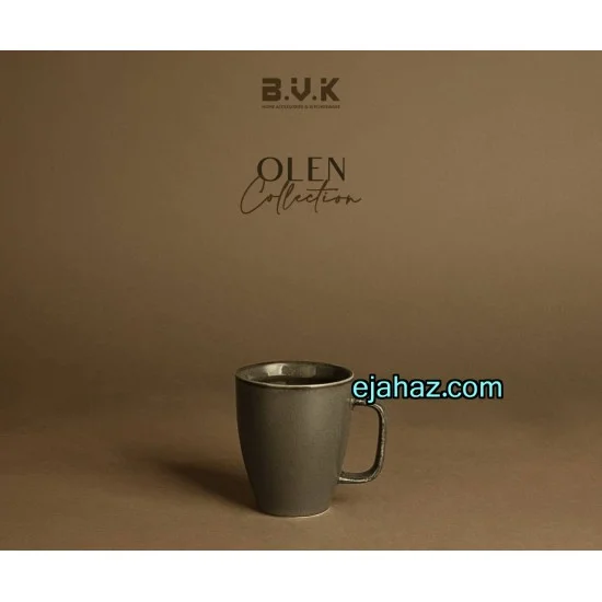 لیوان سرامیکی بی وی کی مشکی بافت دار 1 عددی