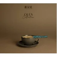 فنجان چای خوری سرامیکی بی وی کی مشکی بافت دار 1 عددی