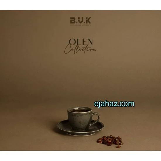 فنجان قهوه خوری سرامیکی بی وی کی مشکی بافت دار 1 عددی