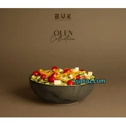 کاسه سالاد سرامیکی استون ور بی وی کی مشکی بافت دار