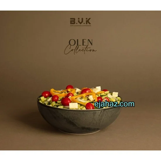 کاسه سالاد سرامیکی استون ور بی وی کی مشکی بافت دار
