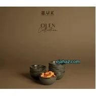 پیاله سرامیکی کوچک استون ور بی وی کی مشکی بافت دار 6 عددی