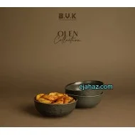 پیاله سرامیکی استون ور بی وی کی مشکی بافت دار 3 عددی