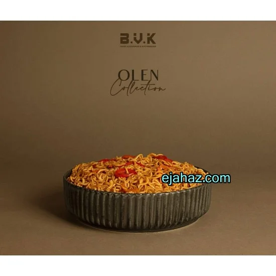 کاسه سرامیکی بی وی کی شیاردار مشکی بافت دار 1عددی