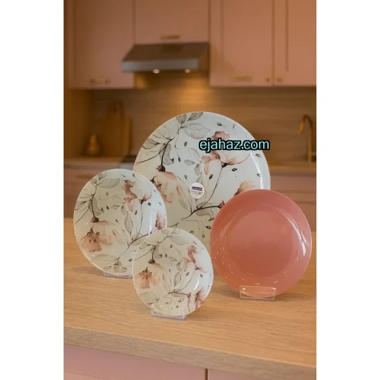 سرویس آرکوفام 6 نفره گرد فلور صورتی