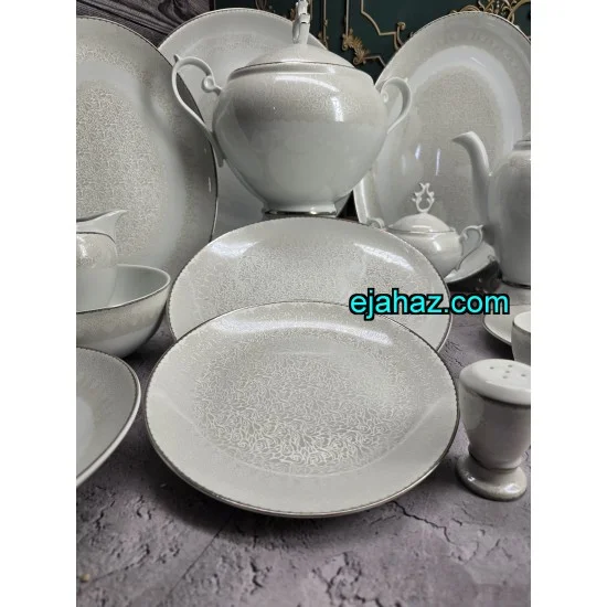 سرویس چینی لورین 18 نفره طرح گل بانو