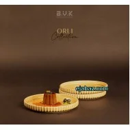 پیش دستی سرامیکی بی وی کی شیاردار کرم گرانیتی 3 عددی
