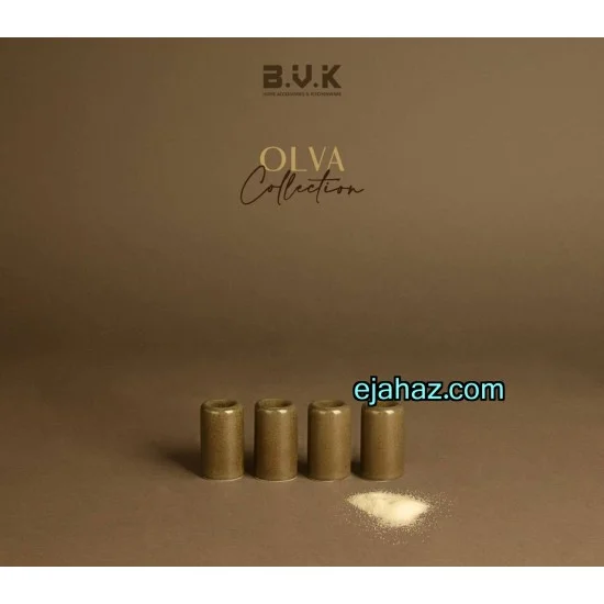 نمکدان سرامیکی استون ور بی وی کی سبز زیتونی گرانیتی 4 عددی