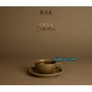 فنجان لته خوری سرامیکی بی وی کی سبز زیتونی گرانیتی 1 عددی