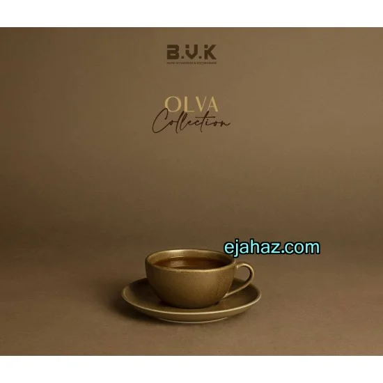 فنجان لته خوری سرامیکی بی وی کی سبز زیتونی گرانیتی 1 عددی