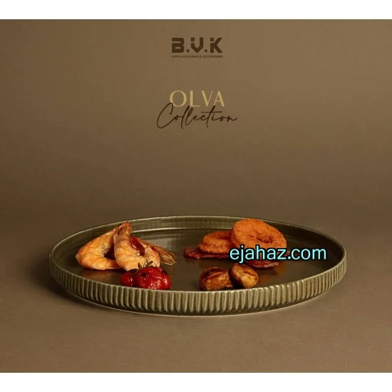 دیس سرامیکی بی وی کی شیاردار سبز زیتونی گرانیتی 1 عددی