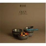 پیاله سرامیکی استون ور بی وی کی مشکی بافت دار گرانیتی 6 عددی