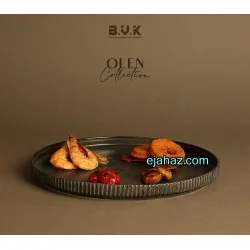 دیس سرامیکی بی وی کی شیاردار مشکی بافت دار 1 عددی