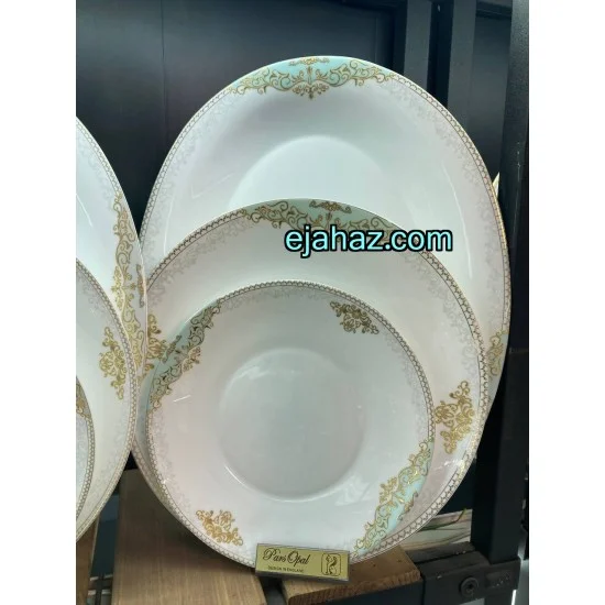 سرویس آرکوپال ام جی 26 پارچه طرح الهام فیروزه ای طلادار