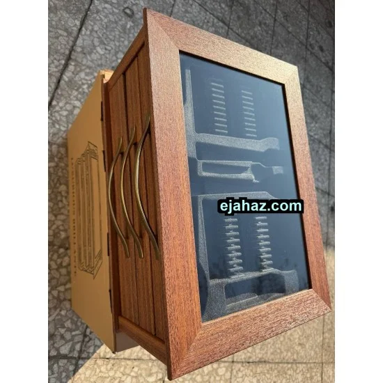 کنسول قاشق چنگال سه کشو شیشه دار قهوه ای