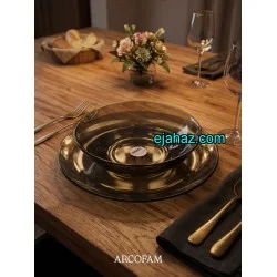 سرویس آرکوفام 6 نفره گرد شیشه ای فلوت دودی