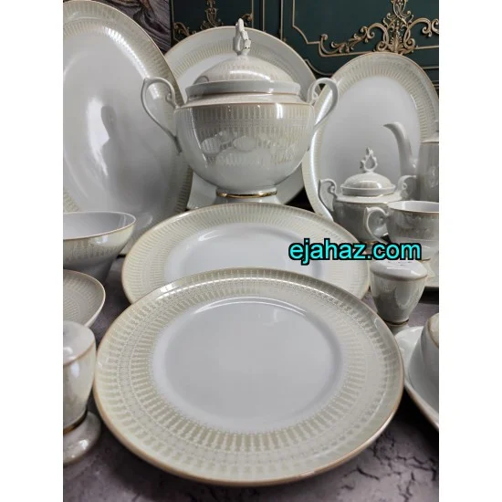 سرویس چینی لورین 18 نفره طرح الیور لوستر