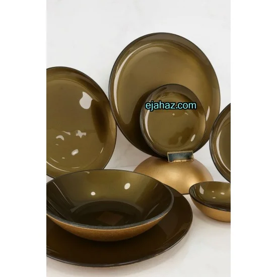 سرویس آرکوفام 6 نفره گرد کوارتز طلایی