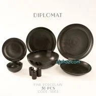 سرویس سرامیکی بی وی کی 30 پارچه مشکی گرانیتی