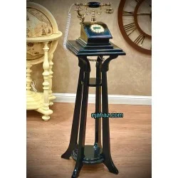 تلفن چوبی ایستاده 4 پایه مشکی مدرن