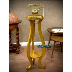 تلفن چوبی ایستاده سه پایه منحنی طلایی