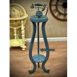 تلفن چوبی ایستاده سه پایه منحنی طوسی