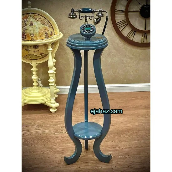 تلفن چوبی ایستاده سه پایه منحنی طوسی