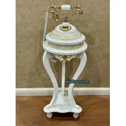 تلفن چوبی سلطنتی ایستاده سفید آرتور