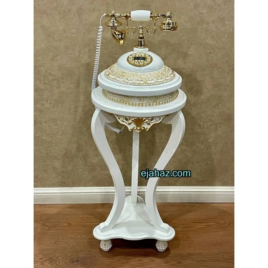 تلفن چوبی سلطنتی ایستاده سفید آرتور