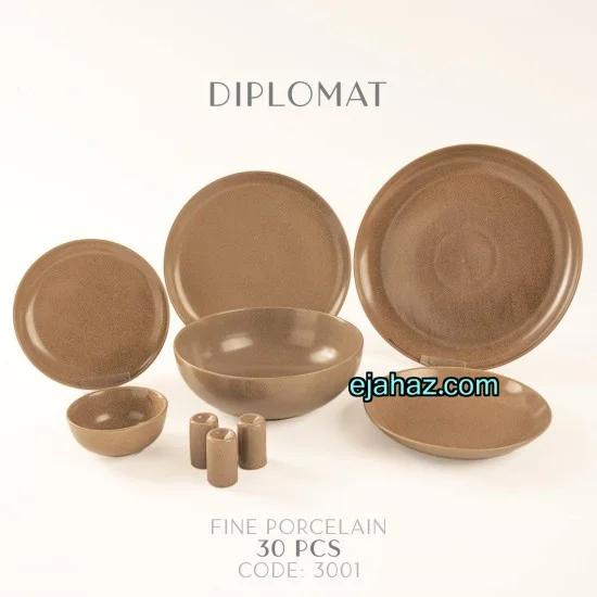 سرویس سرامیکی بی وی کی 30 پارچه نسکافه ای گرانیتی