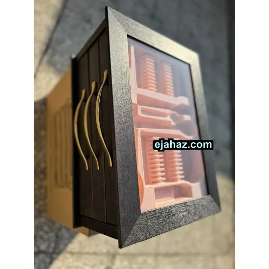 کنسول قاشق چنگال سه کشو شیشه دار مشکی