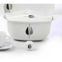 کاسه سوپ خوری چینی زرین لاله مشکی کواترو 1 عددی