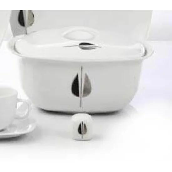 کاسه سوپ خوری چینی زرین لاله مشکی کواترو 1 عددی