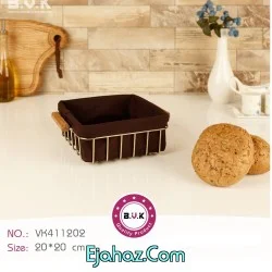 سبد نان فلزی پارچه ای بی وی کی طلایی کوچک 1202
