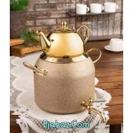 کتری قوری گرانیتی ریور شیردار 6 لیتر استوانه بژ
