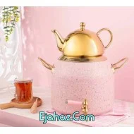 کتری قوری گرانیتی ریور شیردار 6 لیتر استوانه صورتی
