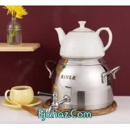 کتری قوری استیل ریور شیردار 5.5 لیتر نیمه مات پایین