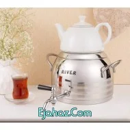 کتری قوری استیل ریور شیردار 5.5 لیتر 3 خط