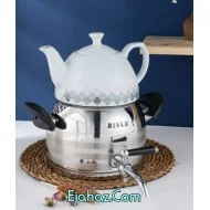 کتری قوری استیل ریور شیردار 2.7 لیتر دسته مشکی