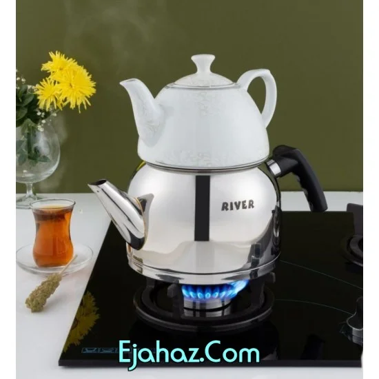 کتری قوری استیل ریور 2.7 لیتر تک دسته مشکی