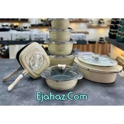 سرویس قابلمه گرانیتی ویتنبرگ 15 پارچه کرم