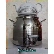 کتری قوری استیل نزاز شیردار 6 لیتر دسته استیل