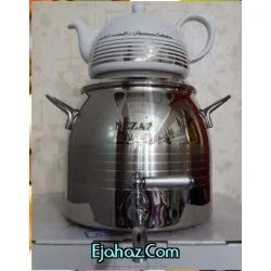 کتری قوری استیل نزاز شیردار 6 لیتر دسته استیل