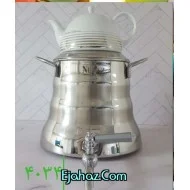 کتری قوری استیل نزاز شیردار هرمی دسته استیل