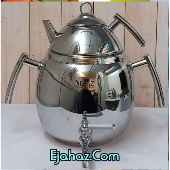 کتری قوری استیل نزاز شیردار 6 لیتر تپل