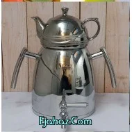 کتری قوری استیل نزاز شیردار 6 لیتر هرمی